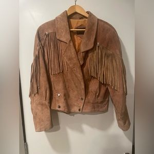 Vintage suede brown fringe jacket beautiful m, gorgeous